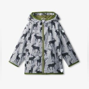 HATLEY Elk Deer Hooded Microfiber Rain Jacket NWT Boys Sz 8 Fleece Lined Coat